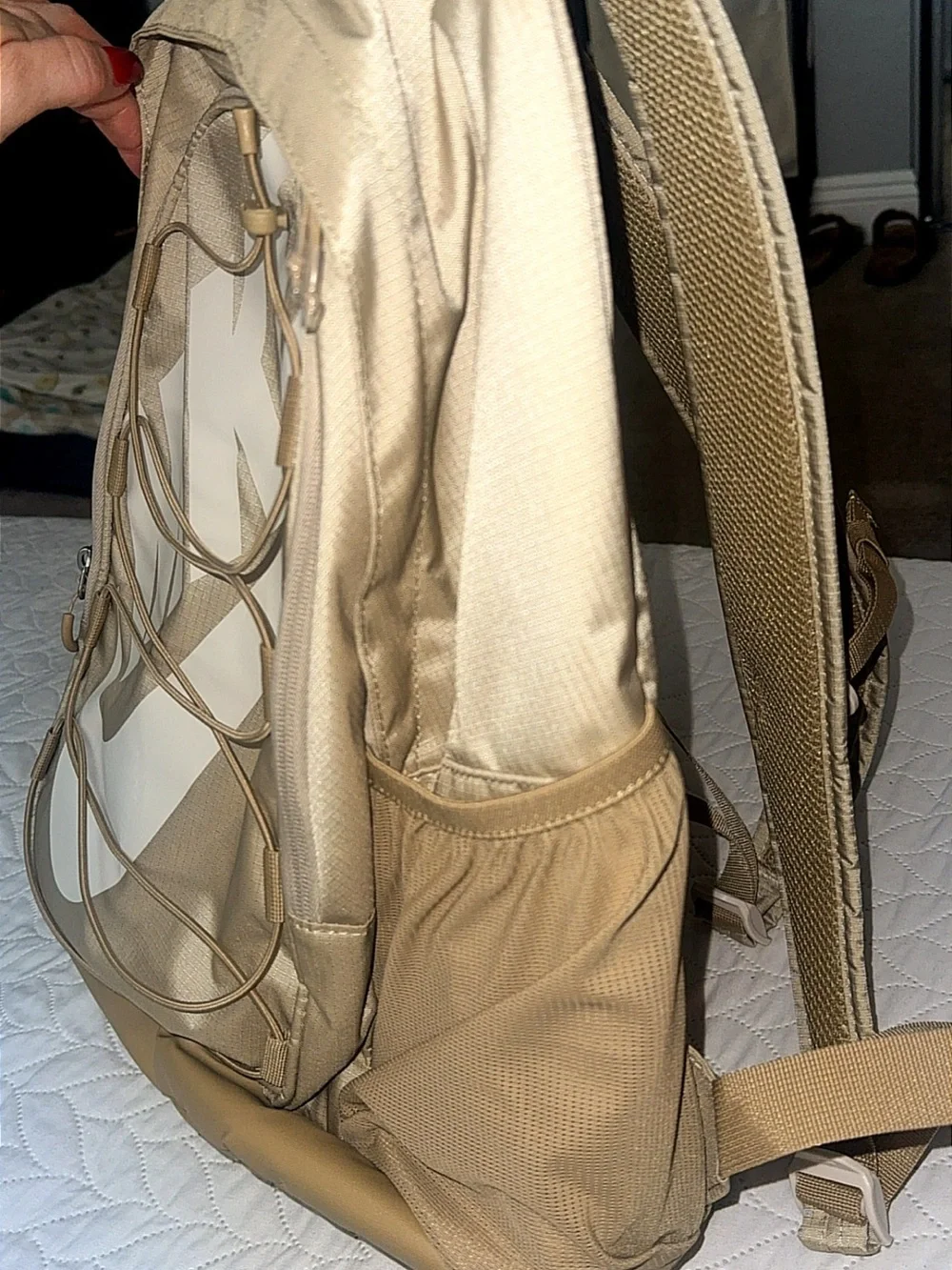 Nike Beige Backpack with White Logo